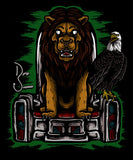Lion and Eagle on Throne